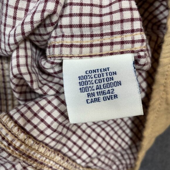 Coogi Mens Beige Long-Sleeve Button-Up Shirt 4XL 100% Cotton Casual Checked - Picture 6 of 13